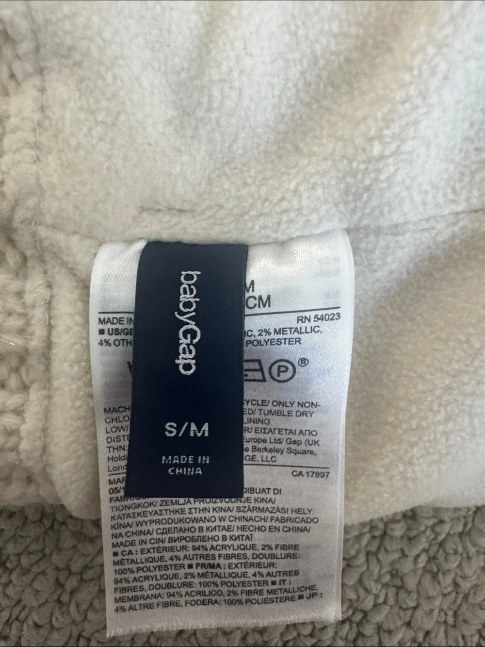 GAP babyGap Cream Sherpa Lined Hat